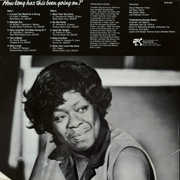 Sarah Vaughan : How Long Has This Been Going On? (LP, Album, Als)