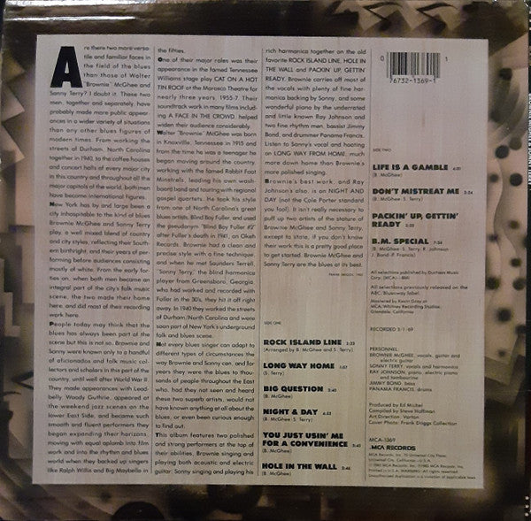 Sonny Terry & Brownie McGhee : Jazz Heritage Series (LP, Comp, Pin)