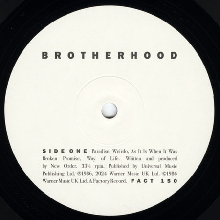 New Order : Brotherhood (LP, Album, RE)