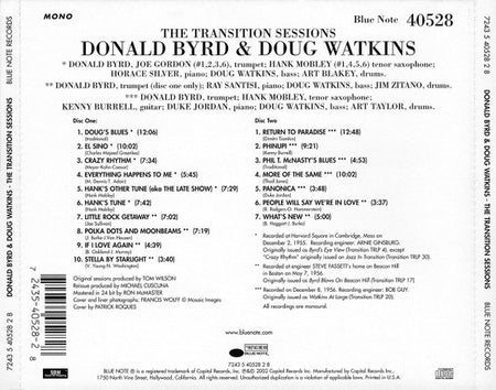Donald Byrd & Doug Watkins : The Transition Sessions (2xCD, Album, Comp, Ltd, RE, RM)
