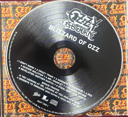 Ozzy Osbourne : Blizzard Of Ozz (CD, Album, RE, RM, RP)