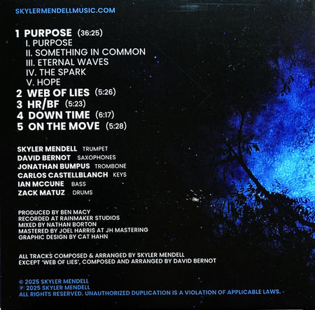 The Skyler Mendell Sextet : Purpose (CD, Album)