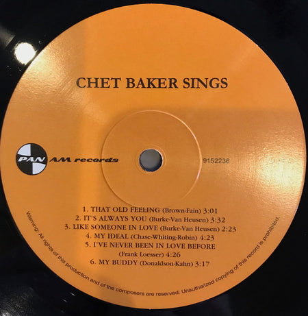 Chet Baker : Chet Baker Sings (LP, Album, Ltd, RE, RM, 180)