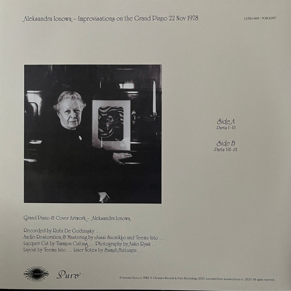 Aleksandra Ionowa : Improvisations On The Grand Piano  (LP, RE, Pin)