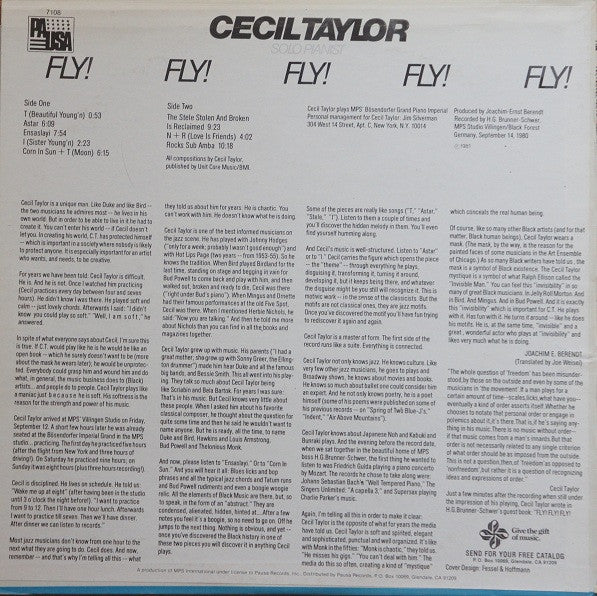 Cecil Taylor : Fly! Fly! Fly! Fly! Fly! (LP, Album)