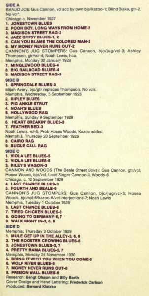 Cannon's Jug Stompers : The Complete Works (1927-1930) (2xLP, Comp)