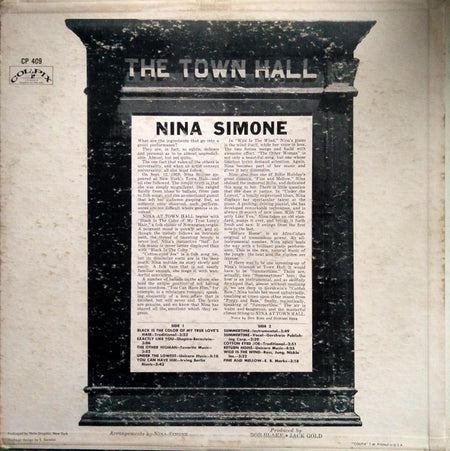 Nina Simone : Nina Simone At Town Hall (LP, Album, Mono, SR-)