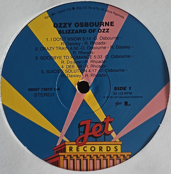 Ozzy Osbourne : Blizzard Of Ozz (LP, Album, RE, RP, 180)