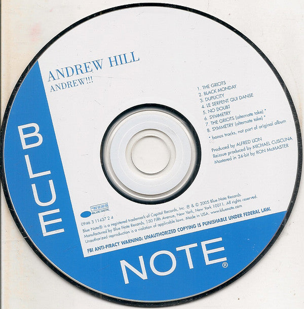 Andrew Hill : Andrew!!! (CD, Album, Ltd, RE, RM)