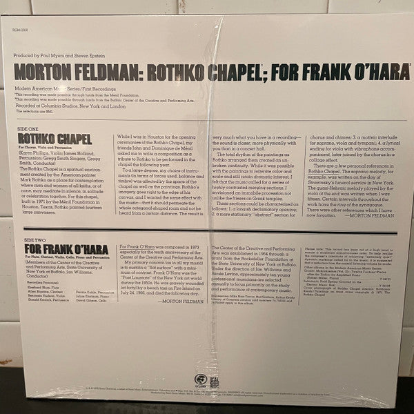 Morton Feldman : Rothko Chapel / For Frank O'Hara (LP, RE)