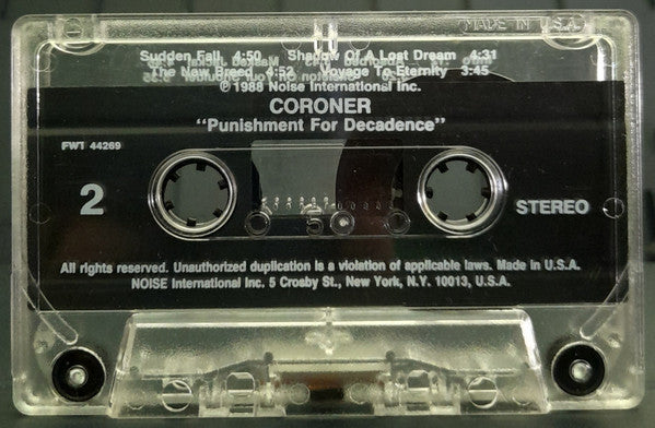 Coroner : Punishment For Decadence (Cass, Album)