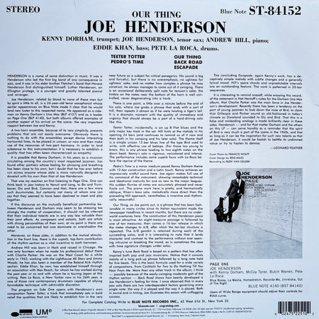 Joe Henderson : Our Thing (LP, Album, RE)