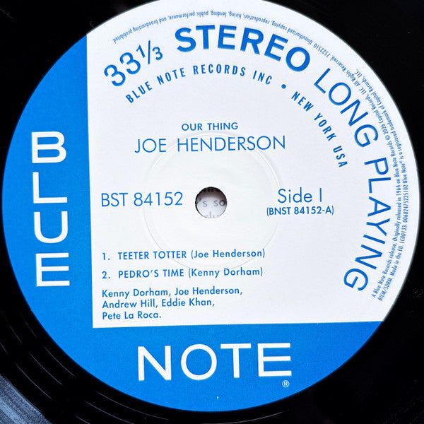 Joe Henderson : Our Thing (LP, Album, RE)