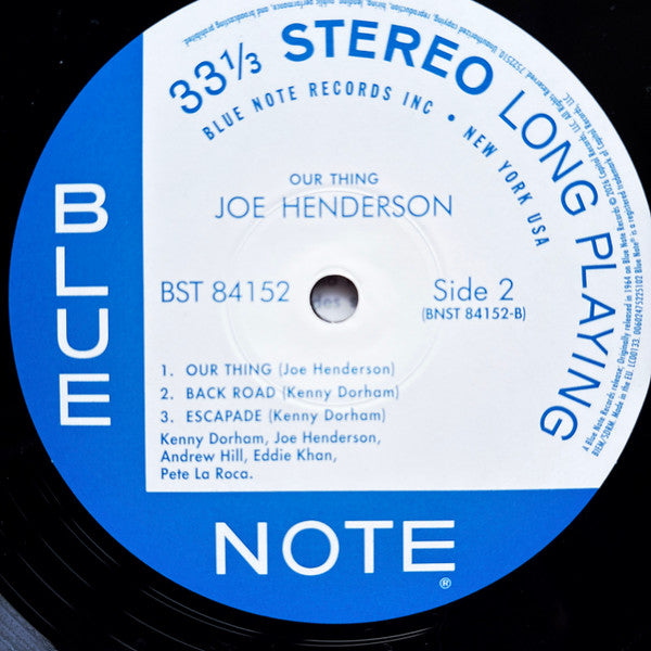 Joe Henderson : Our Thing (LP, Album, RE)