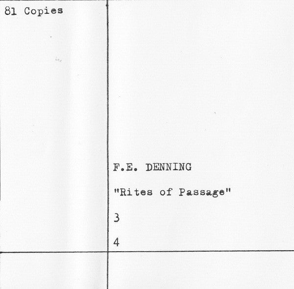 F. E. Denning : Rites Of Passage (2xCass, Ltd, C22)