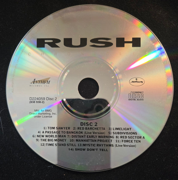 Rush : Chronicles (2xCD, Comp, Club, RE)