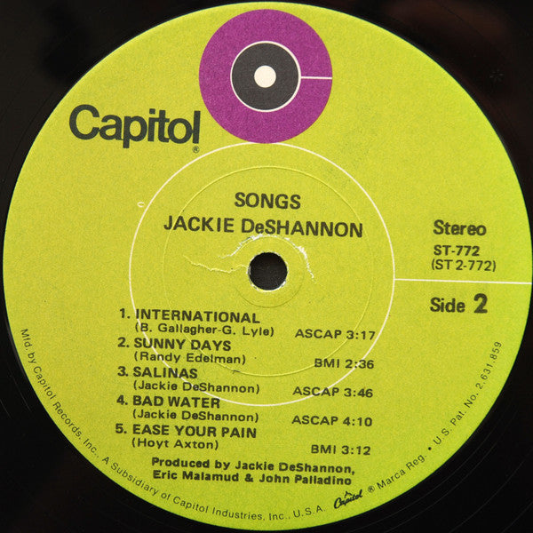 Jackie DeShannon : Songs (LP, Album, Los)