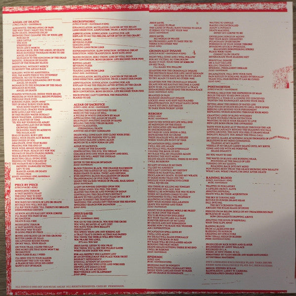 Slayer : Reign In Blood (LP, Album, RE, RM, 180)