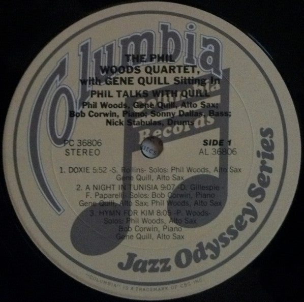 The Phil Woods Quartet : Phil Talks With Quill - The Phil Woods Quartet With Gene Quill Sitting In (LP, Album, RE, RM)