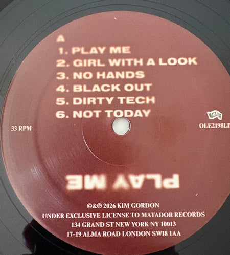 Kim Gordon : Play Me (LP, Album)