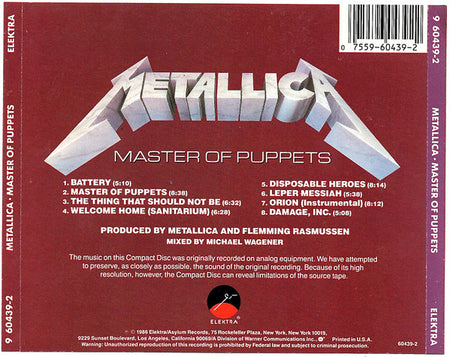Metallica : Master Of Puppets (CD, Album, RE, SRC)