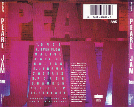 Pearl Jam : Ten (CD, Album, Pit)