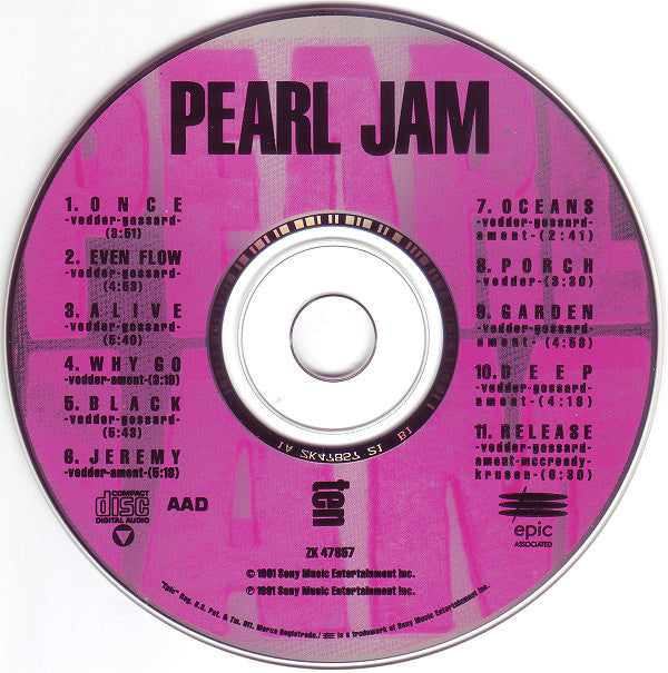 Pearl Jam : Ten (CD, Album, Pit)