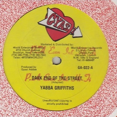 Marcus Yabba Griffiths : Dark End Of The Street / Griffiths Law (12")