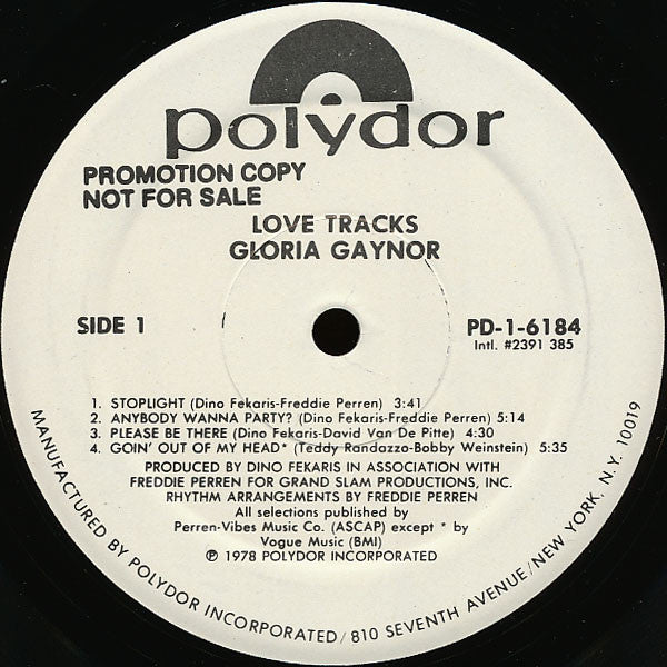 Gloria Gaynor : Love Tracks (LP, Album, Promo)