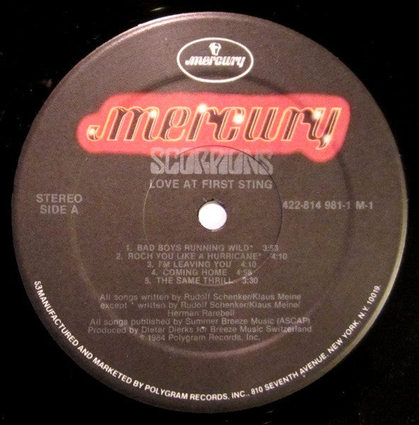 Scorpions : Love At First Sting (LP, Album, 53 )
