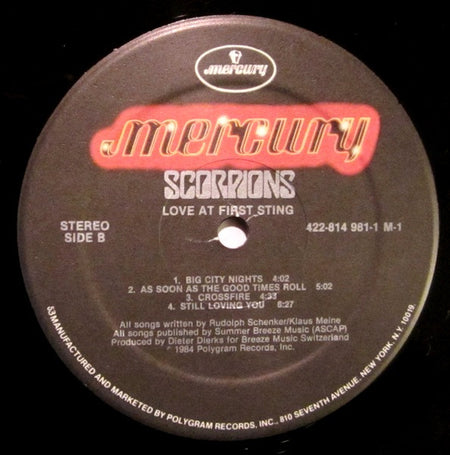 Scorpions : Love At First Sting (LP, Album, 53 )