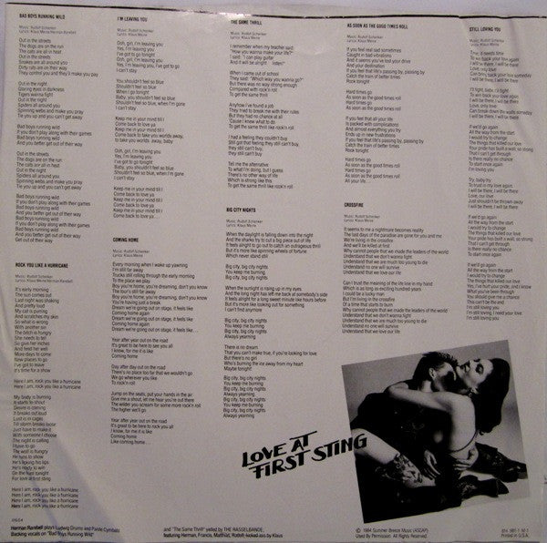 Scorpions : Love At First Sting (LP, Album, 53 )