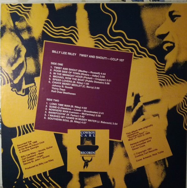 Billy Lee Riley : Twist N Shout (LP, Album, RE)