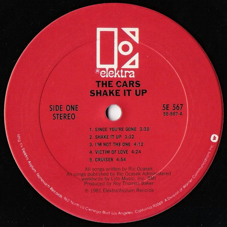 The Cars : Shake It Up (LP, Album, Club, Car)
