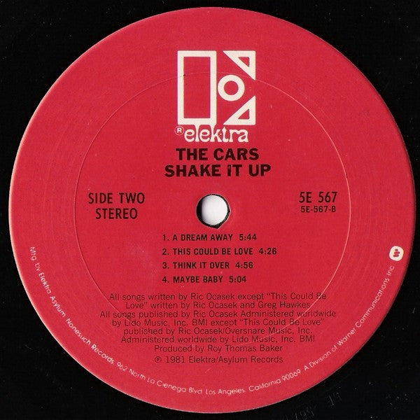 The Cars : Shake It Up (LP, Album, Club, Car)