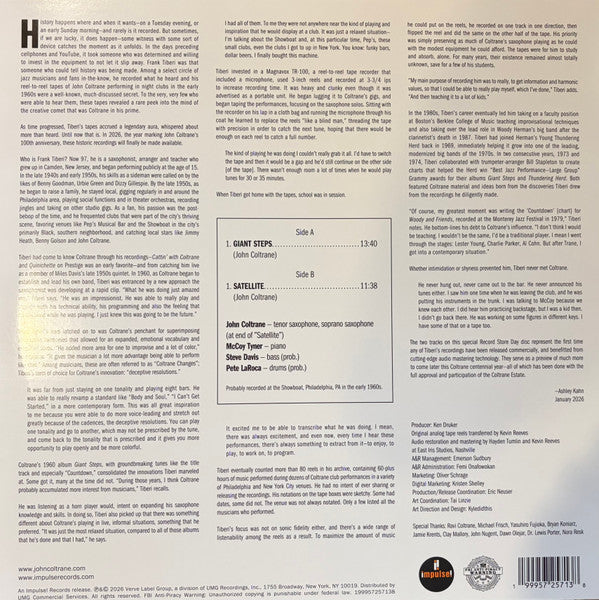 John Coltrane : The Tiberi Tapes: A Preview Of The Mythic Recordings (LP, Album, RSD, Mono)