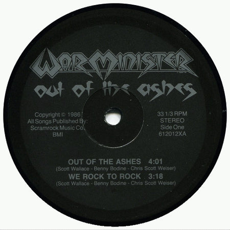 War Minister : Out Of The Ashes (12")
