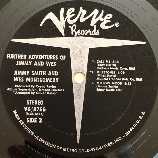 Jimmy Smith And Wes Montgomery : Further Adventures Of Jimmy And Wes (LP, Album)