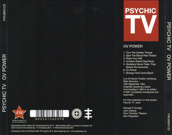 Psychic TV : Ov Power (CD, Album, RE, RM)