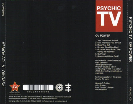 Psychic TV : Ov Power (CD, Album, RE, RM)