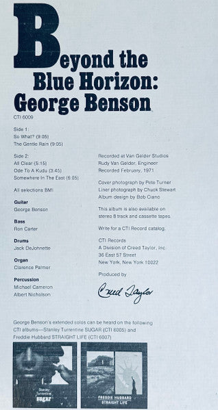 George Benson : Beyond The Blue Horizon (LP, Album, Lar)