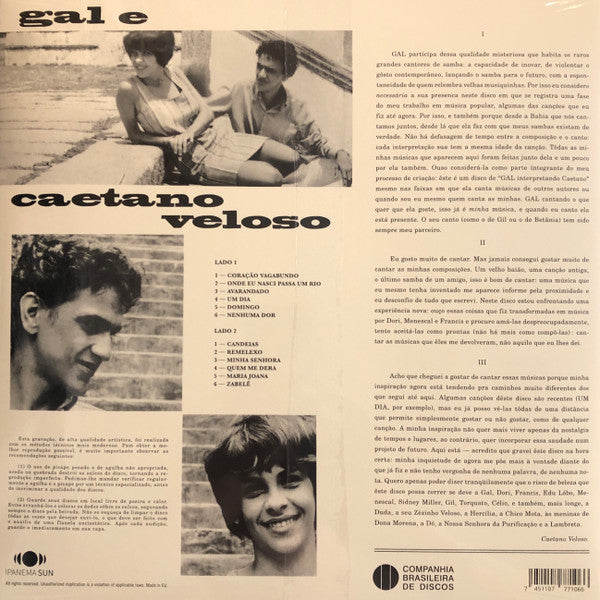 Gal Costa E Caetano Veloso : Domingo (LP, Album, RE, Unofficial)