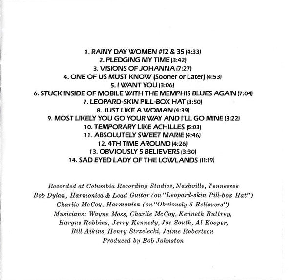 Bob Dylan : Blonde On Blonde (CD, Album, RE)