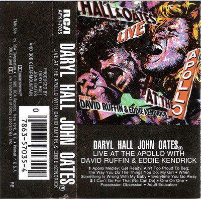 Daryl Hall & John Oates With David Ruffin & Eddie Kendricks : Live At The Apollo (Cass, Album, Dol)