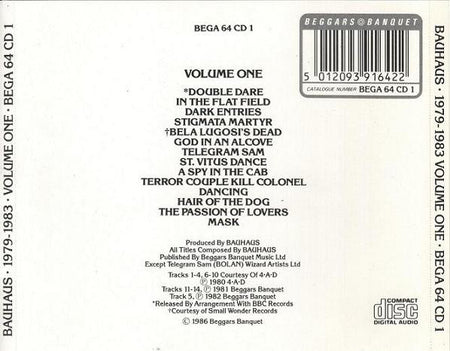 Bauhaus : 1979-1983 Volume One (CD, Comp)