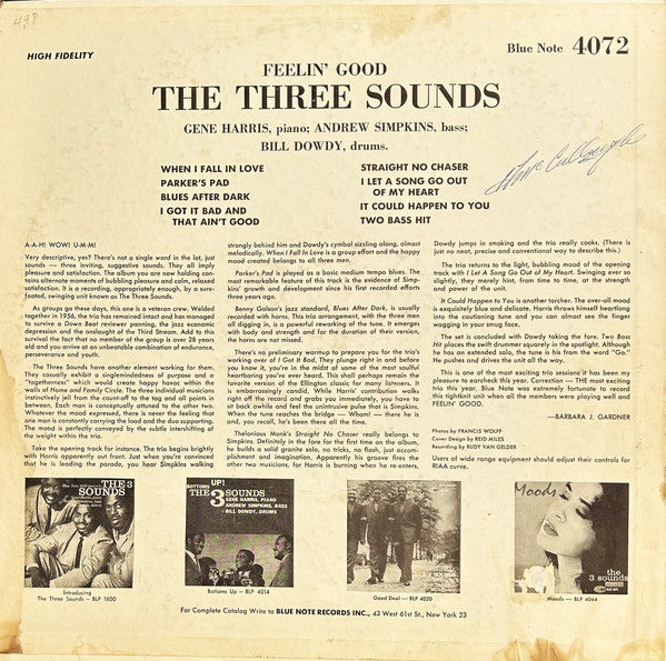 The Three Sounds : Feelin' Good (LP, Album, Mono, RP)
