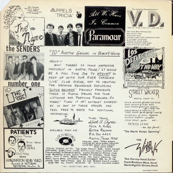 Various : Glitch Sampler! Ten Austin Groups - In Black And White (LP)