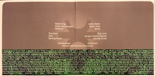 King Crimson : Sex Sleep Eat Drink Dream (CD, Single, Promo)