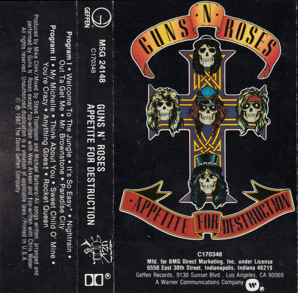 Guns N' Roses : Appetite For Destruction (Cass, Album, Club, Whi)