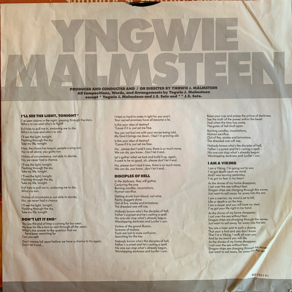 Yngwie J. Malmsteen's Rising Force : Marching Out (LP, Album, PRC)